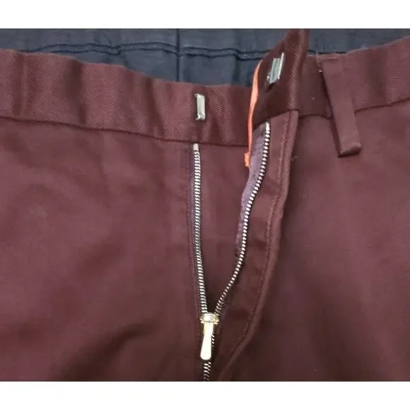 Paul Smith Mens Chinos Heavy Burgundy Cotton Pants Size 32